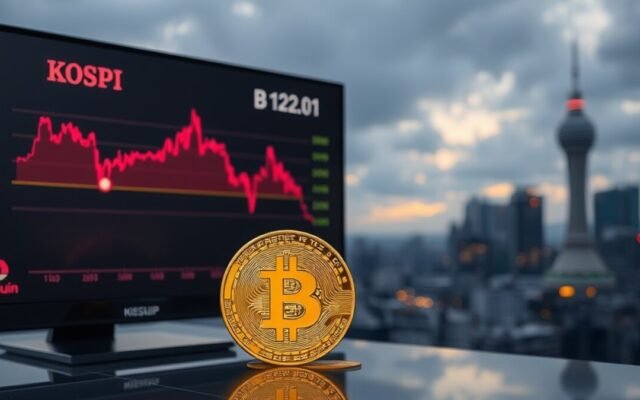 Bitcoin diverge da bolsa sul-coreana enquanto IA pressiona queda do Kospi