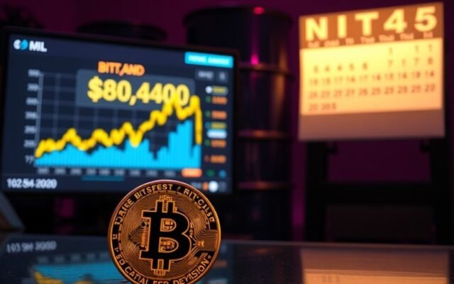 Bitcoin se mantém próximo a US$80 mil enquanto petróleo cai e decisão do Fed se aproxima