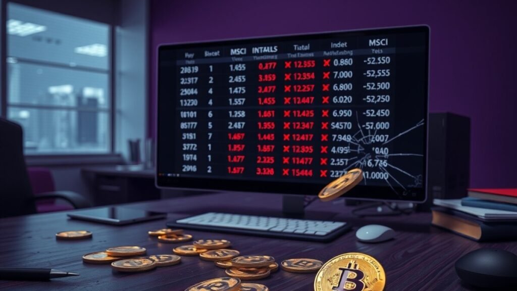 MSCI aprova mudança e pode excluir tesourarias de criptomoedas de seus índices