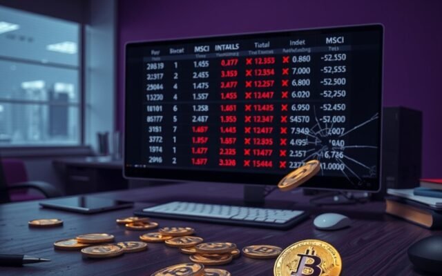MSCI aprova mudança e pode excluir tesourarias de criptomoedas de seus índices
